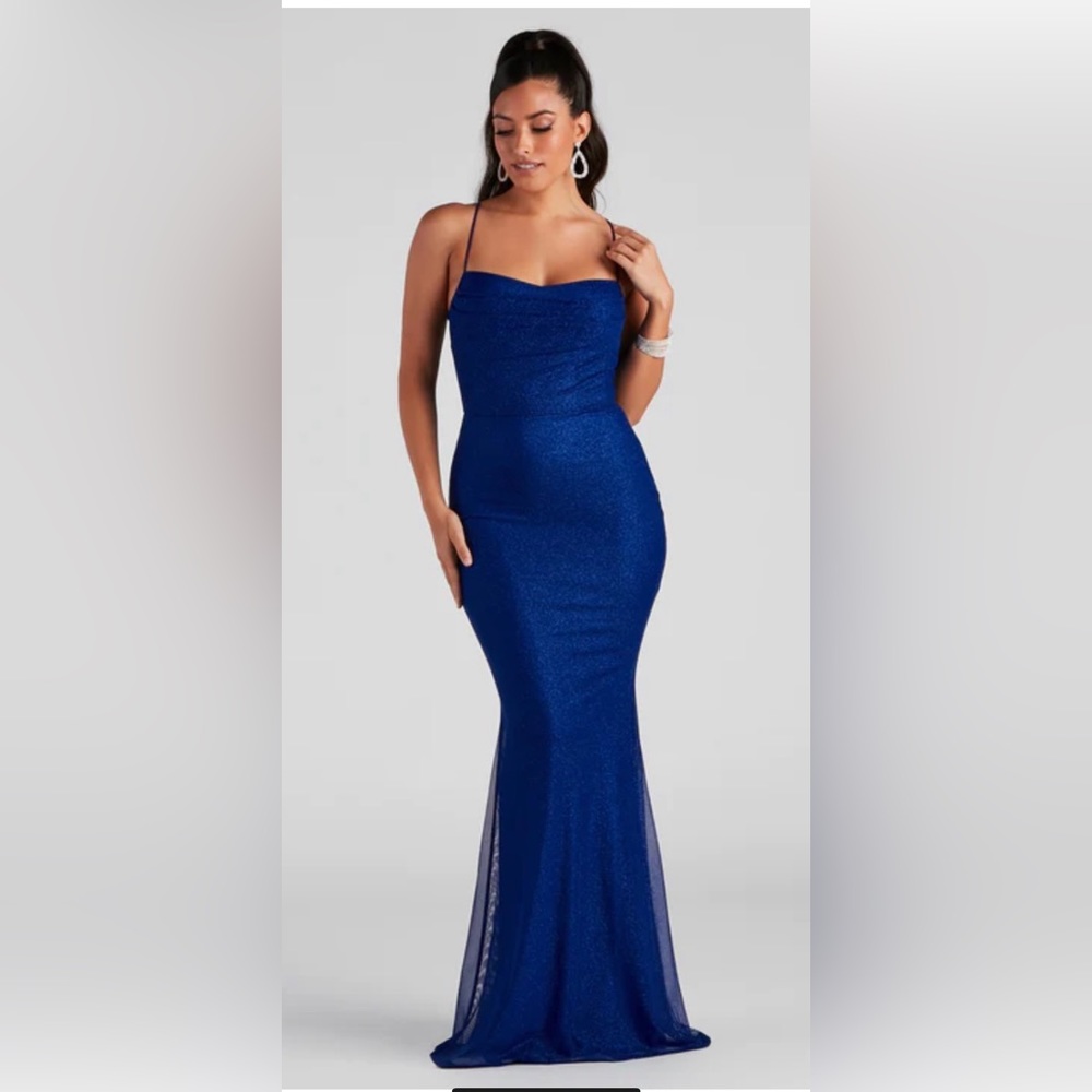 Royal blue glam and sexy gown! Brand new!